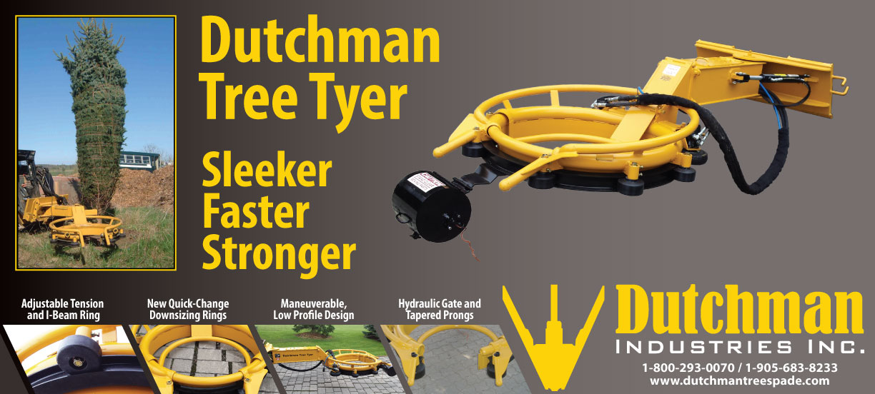 sample ad for Dutchman Industries tree tyer